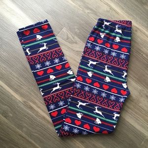 100% Poof Holiday Print Leggings